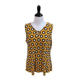 By Design Women's Sleeveless Top S Small Ornamental Polyester A-Line